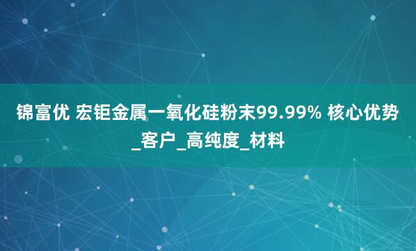 錦富優 宏鉅金屬一氧化硅粉末99.99% 核心優勢_客戶_高純度_材料
